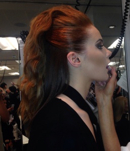A snapshot of Georgi whilst having her make-up perfected at the Grand Final.